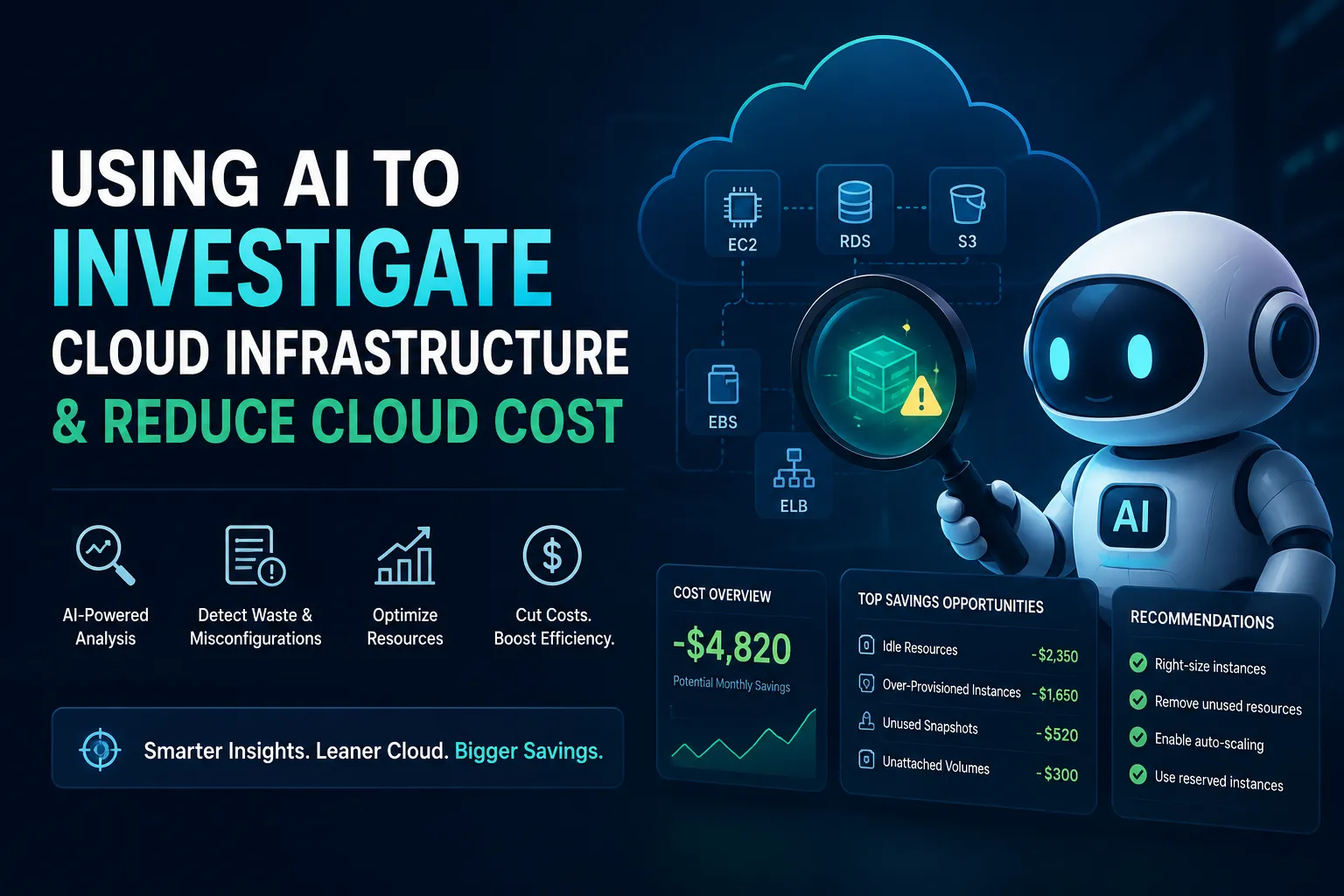 Using AI to investigate cloud infrastructure and reduce cloud cost